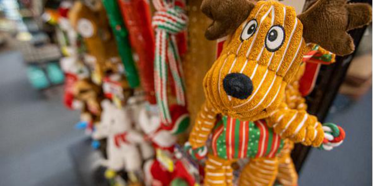 dog chew toys at pet supply store